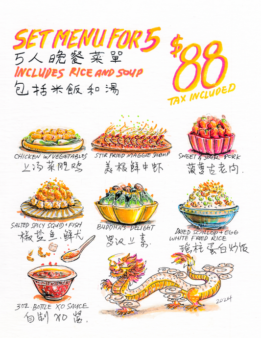 LNY 2024 Set for 5 Print - Great Fountain Fast Food